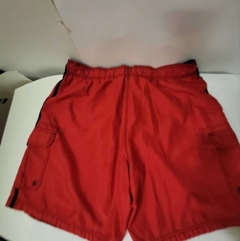 OP/ Ocean Pacific  Men's Red Swim Trunks/ Board Shorts  Size‎ XL/40-42